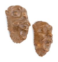 Two Continental Carved Alabaster Masks