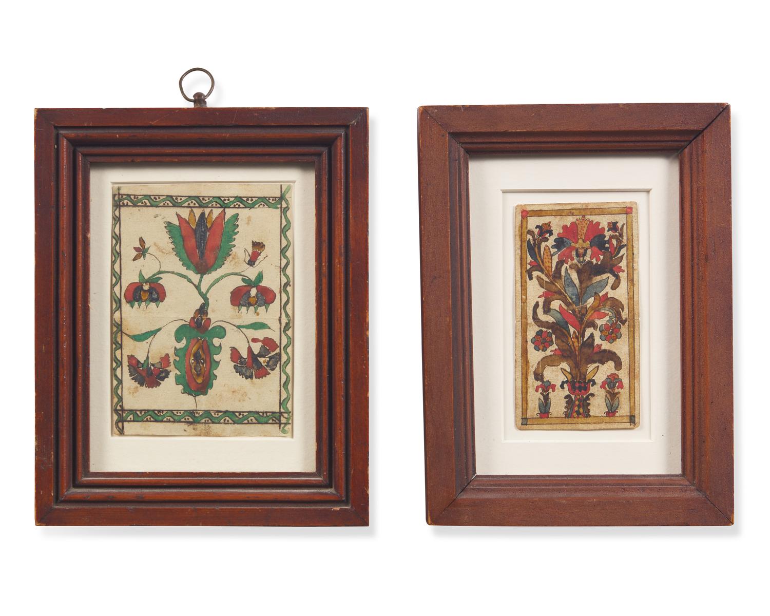 Two Fraktur Bookplates, Pennsylvania, 19th Century
