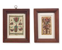 Two Fraktur Bookplates, Pennsylvania, 19th Century