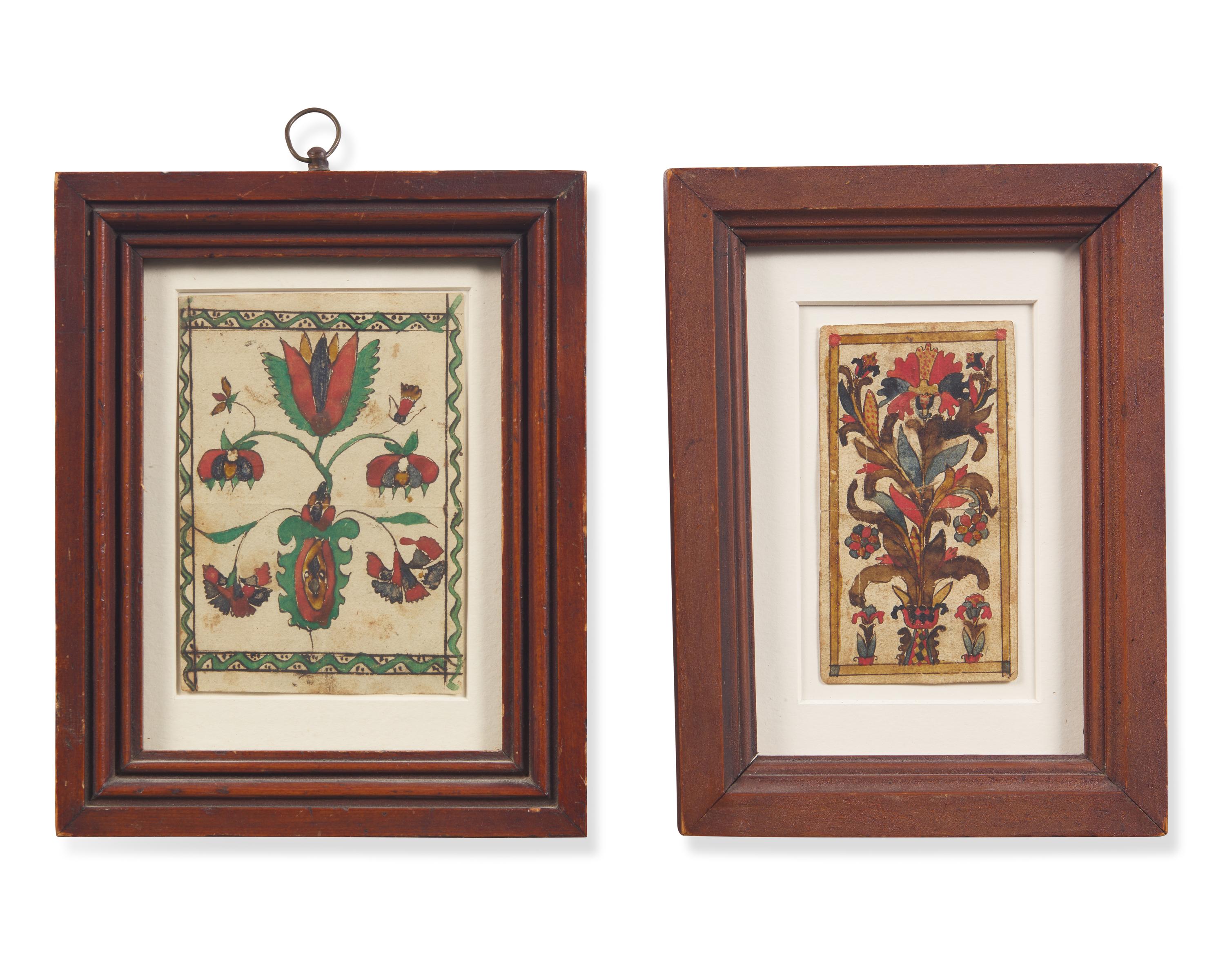 Two Fraktur Bookplates, Pennsylvania, 19th Century