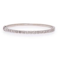 Diamond and White Gold Bangle Bracelet