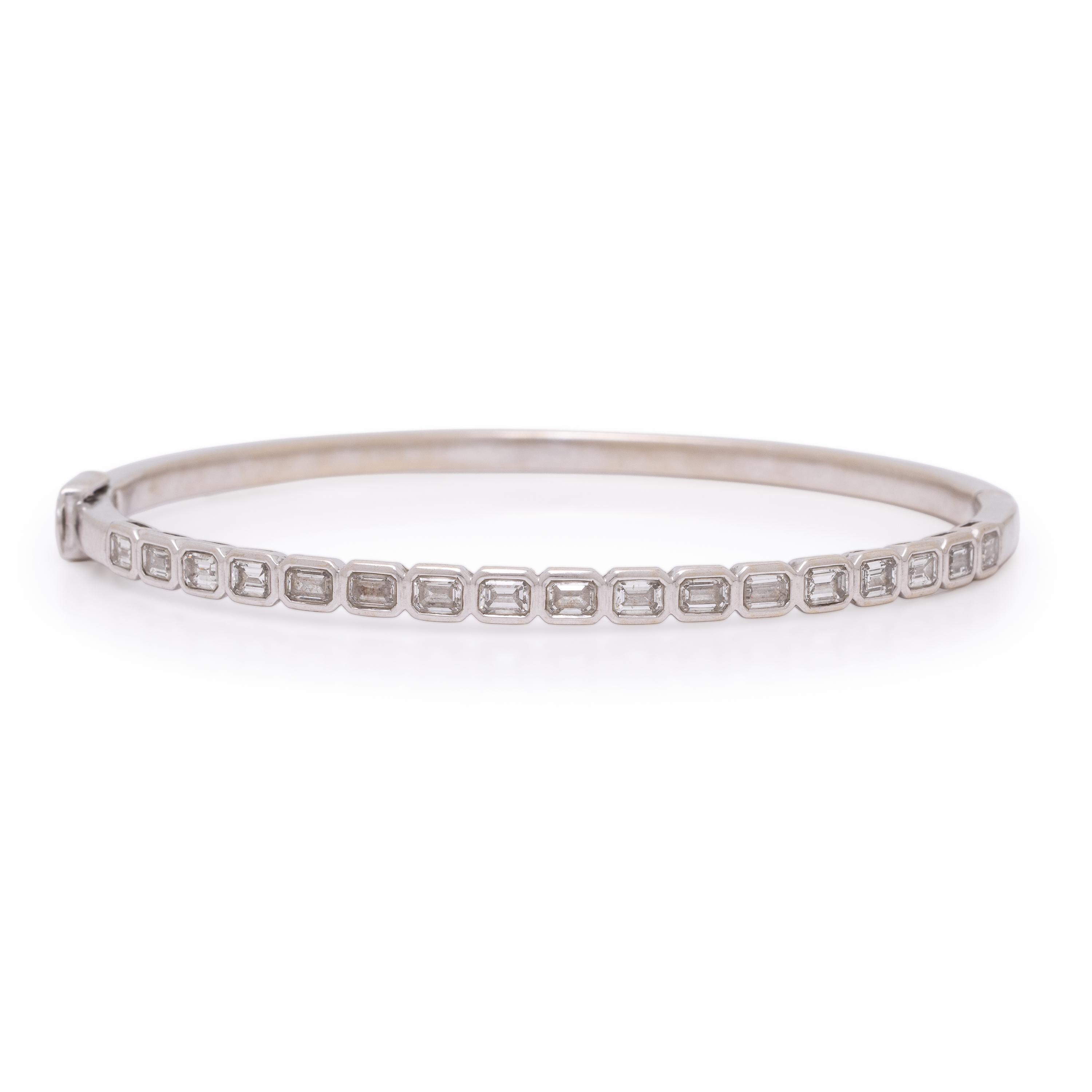 Diamond and White Gold Bangle Bracelet