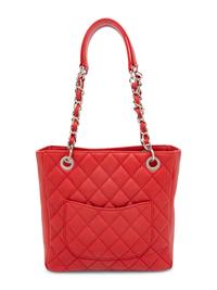Chanel, Red Caviar Leather Petit Shopping Tote