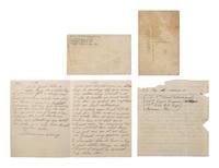 [WORLD WAR I]. A group of 3 items identified to African American Corporal Sherman Terry, incl. correspondence and real photo postcard.