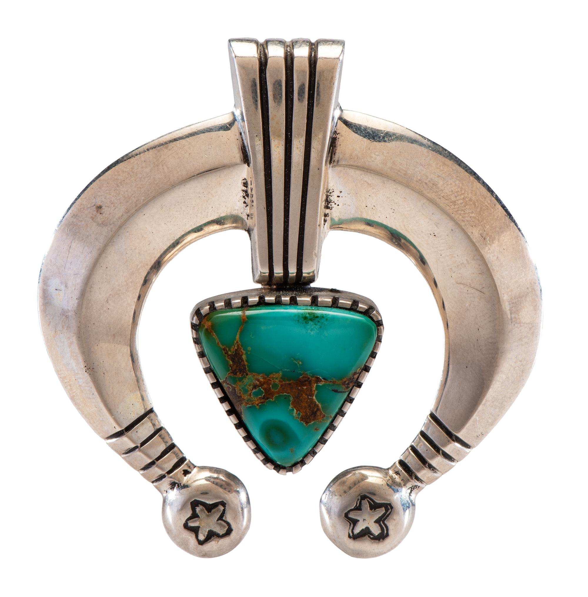 Sand Cast Silver Naja, with Turquoise Cabochon Lot is located and will ship from Denver, Colorado.