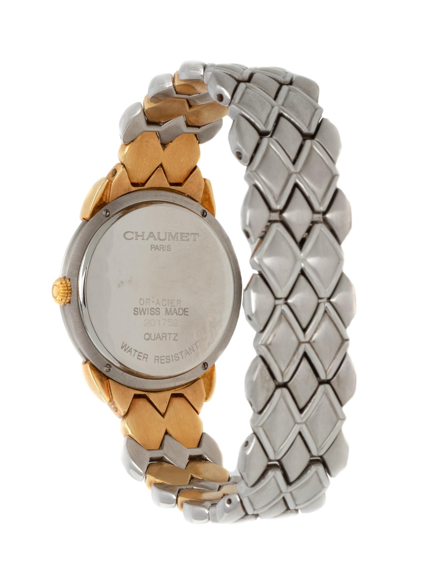 CHAUMET, YELLOW GOLD AND STAINLESS STEEL 'GRIFFE' WATCH