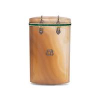 A French Diamond, Platinum and Enamel-Mounted Agate Case