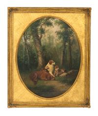Dogs Hunting and Dogs at Rest (two paintings)