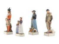 Four Carl-Martin Hansen Royal Copenhagen Porcelain Figures
