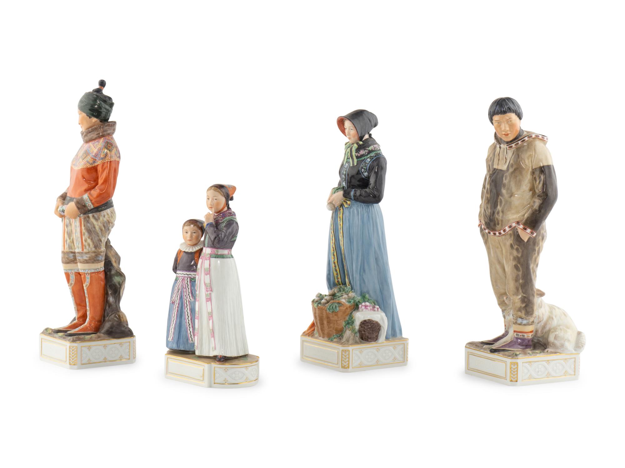 Four Carl-Martin Hansen Royal Copenhagen Porcelain Figures