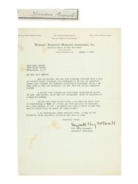 ROOSEVELT, Theodore (1858-1919). Clipped signature. [ With: ] ROOSEVELT, Edith Kermit Carow (1861-1948). Autograph note signed.