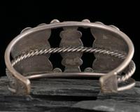 Navajo Silver and Turquoise Cluster Cuff Bracelet