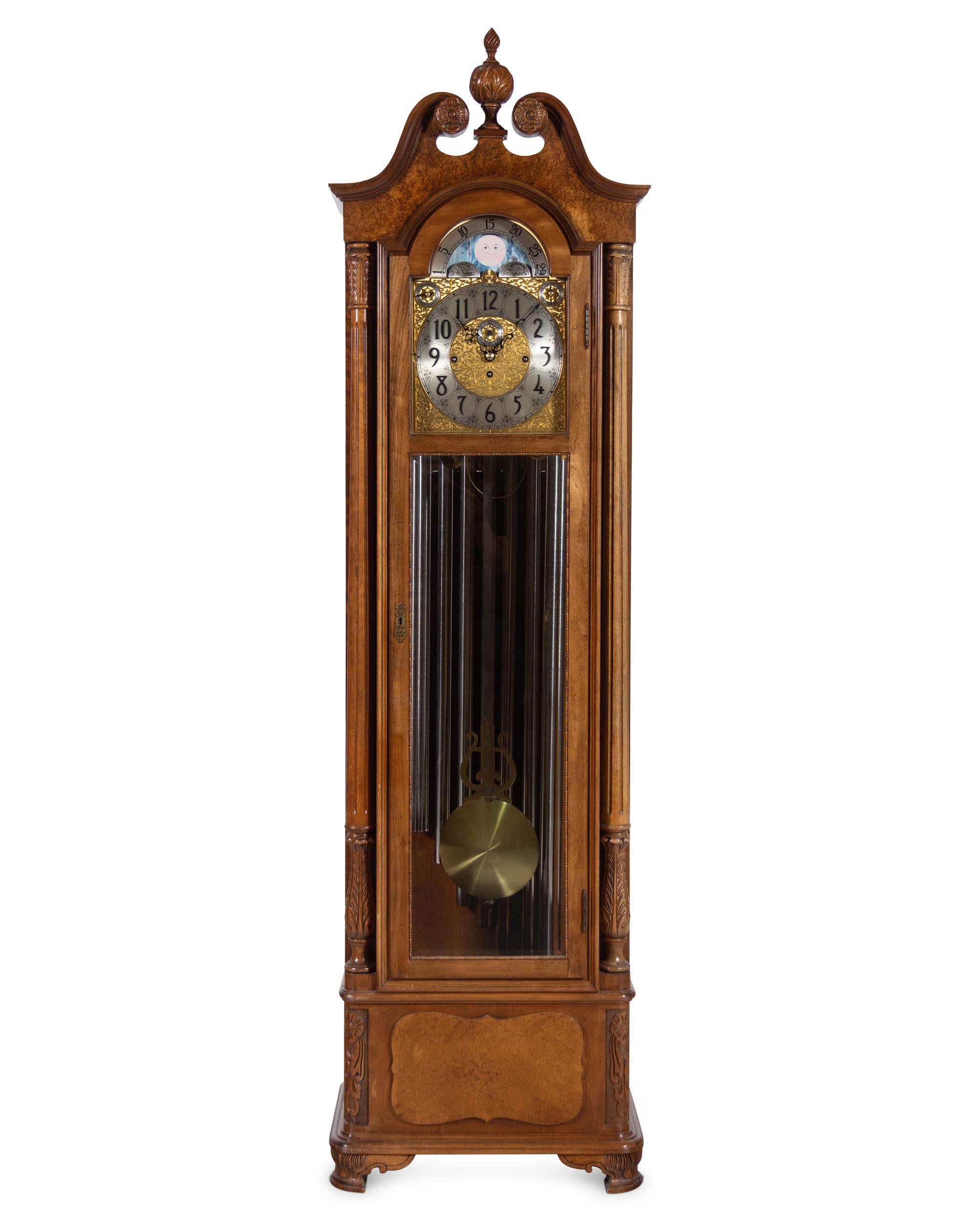 A Herschede Nine-Tube Tall Case Clock