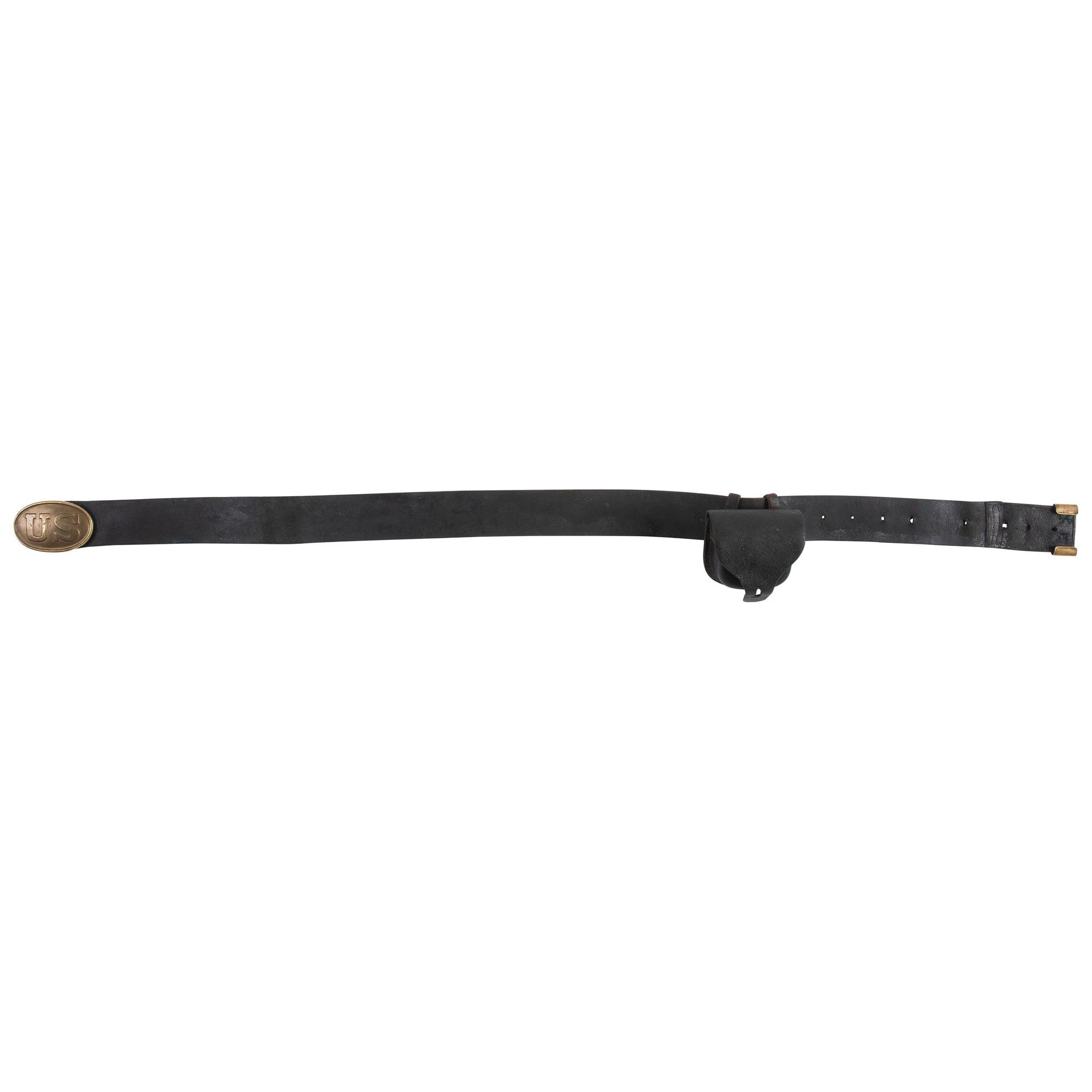 U.S. Civil War Field Modified Infantry Belt with Puppy Paw U.S. Plate & Cap Pouch