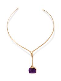 YELLOW GOLD AND SUGILITE COLLAR NECKLACE