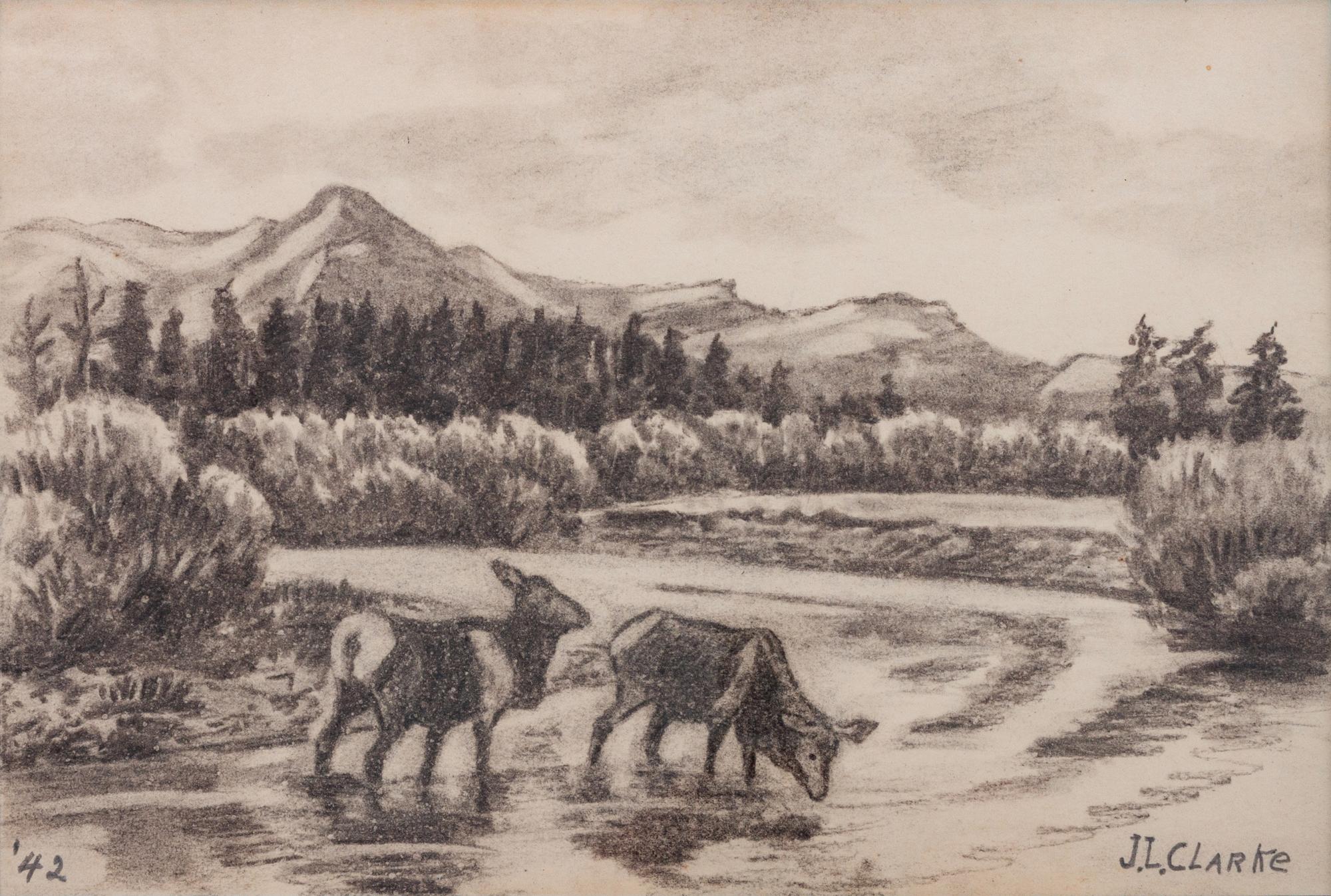 Deer with Mountains , 1942