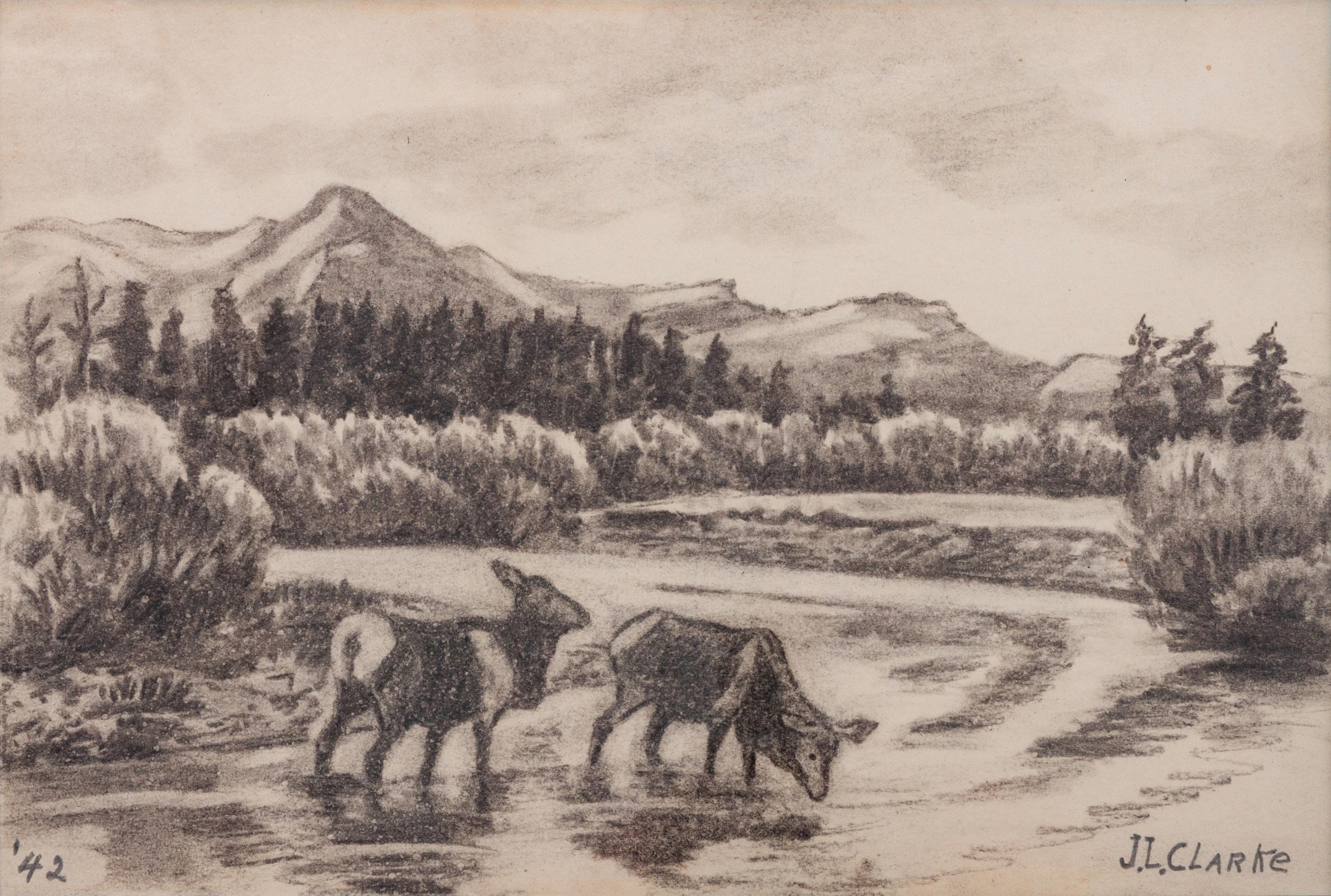 Deer with Mountains , 1942