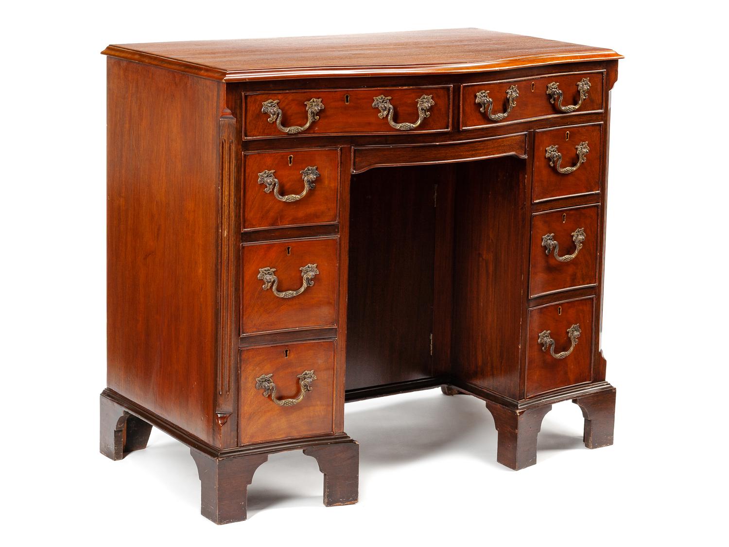 A George III Style Mahogany Kneehole Desk