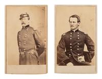 [CIVIL WAR - GETTYSBURG]. A group of 2 CDVs, incl. Wesley Merritt and Thomas Devin.