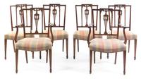 A Set of Six American Dining Chairs Height 39 inches.