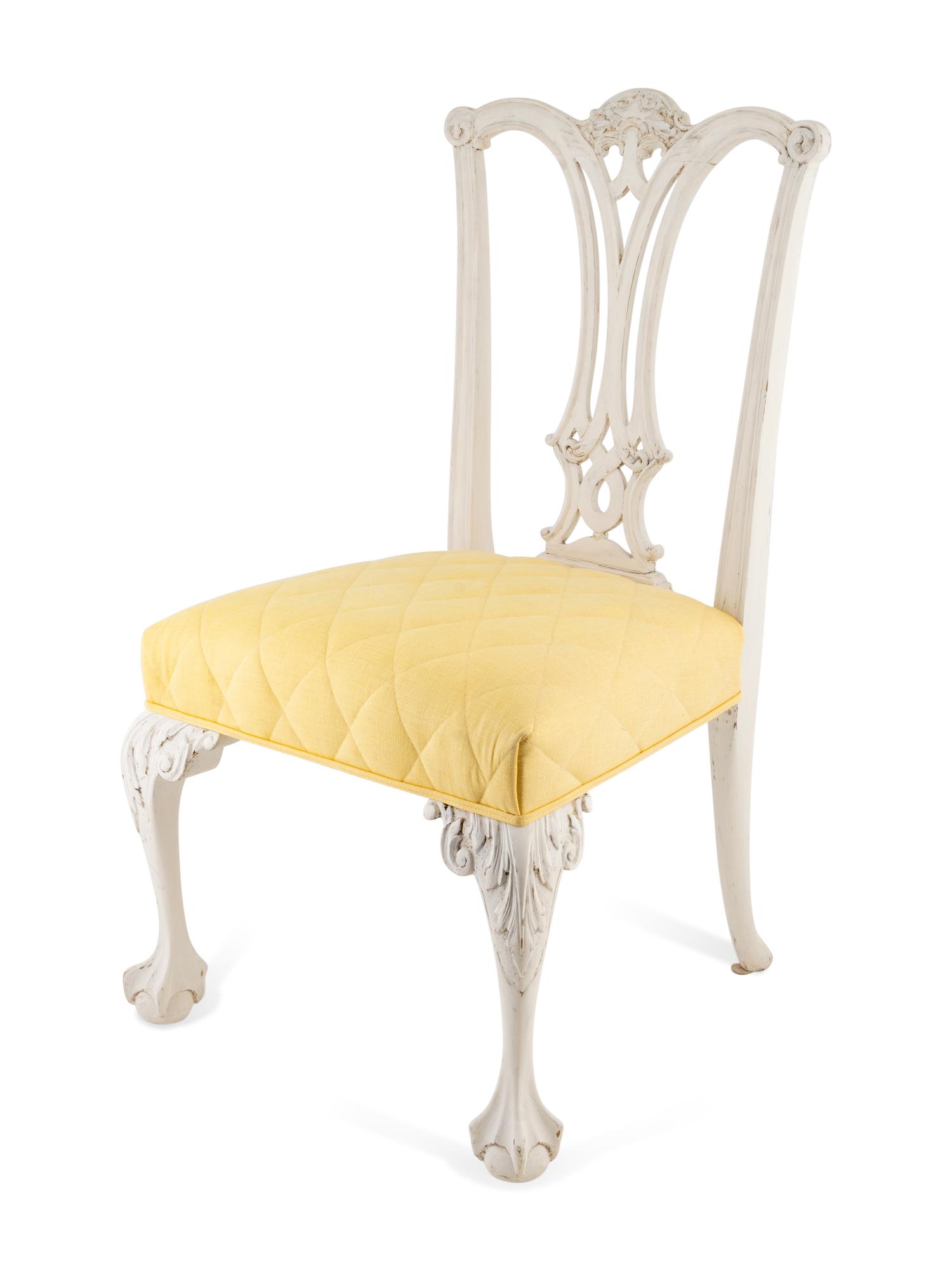 A Set of Six George III Style White-Painted Dining Chairs