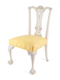 A Set of Six George III Style White-Painted Dining Chairs