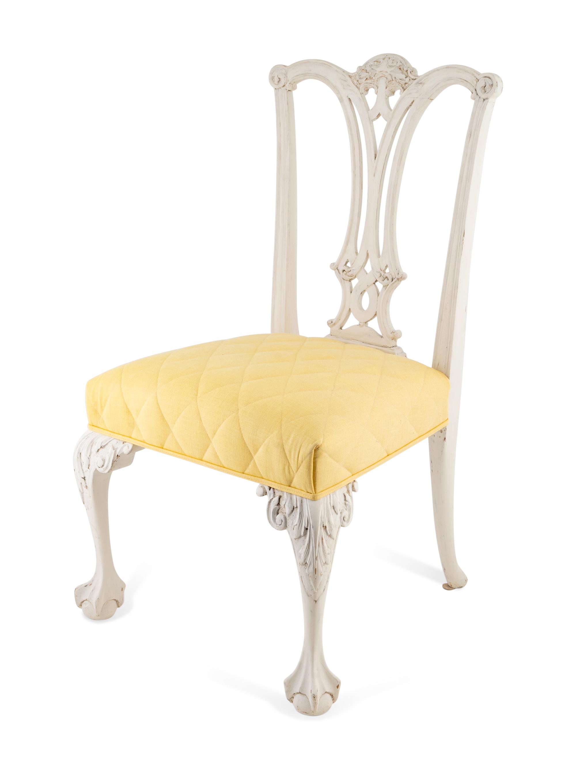 A Set of Six George III Style White-Painted Dining Chairs