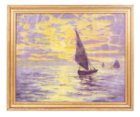 Winifred Owen (American, 1909-1999) Sunset on a Lake with…
