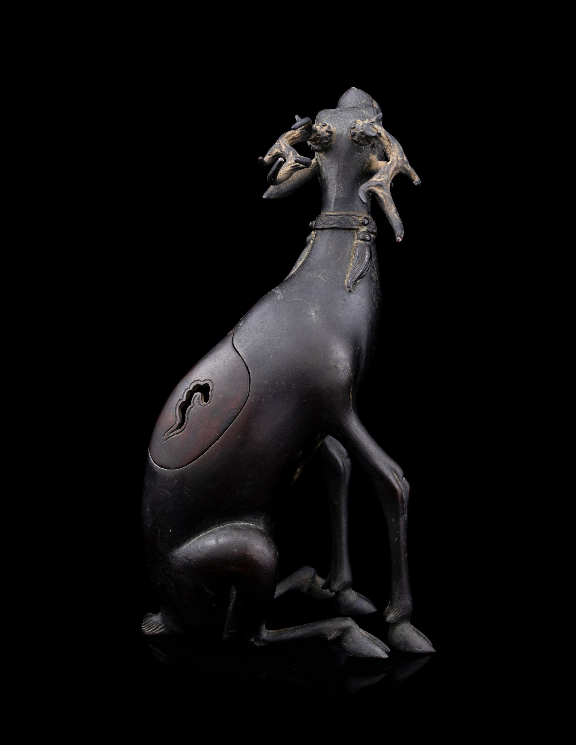 A Bronze Deer-Form Incense Burner