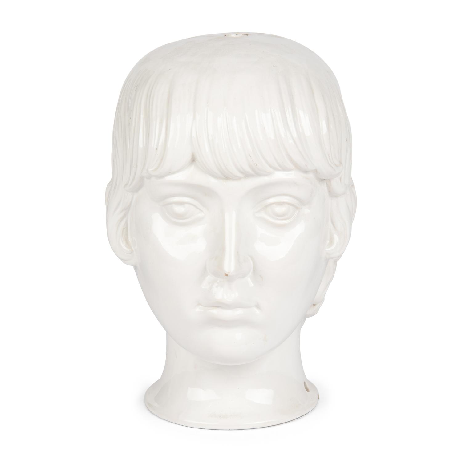 An Italian White Glazed Janiform Bust
