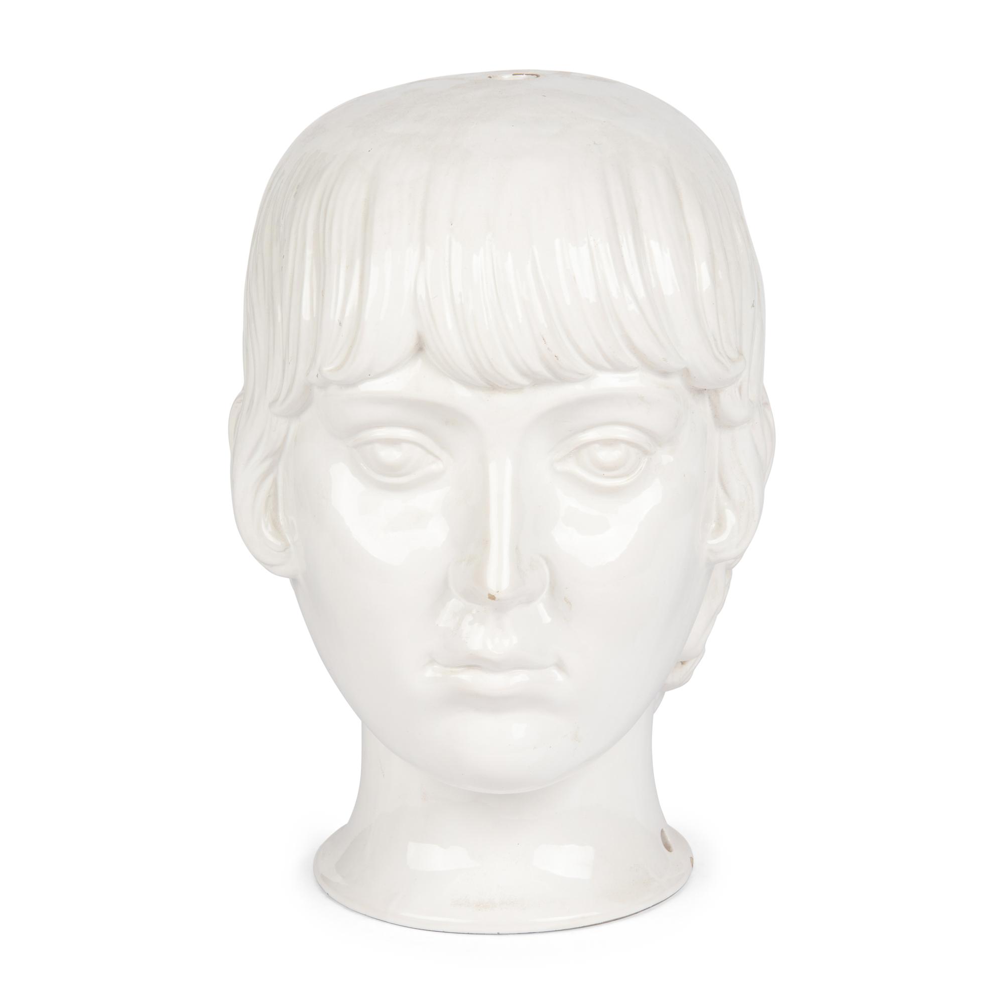 An Italian White Glazed Janiform Bust