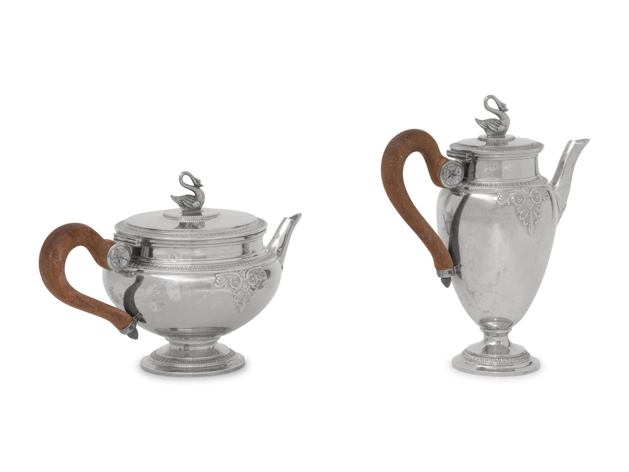 A French Silver-Gilt Bachelor's Teapot and Coffee Pot