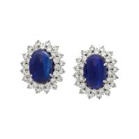 SAPPHIRE AND DIAMOND EARCLIPS