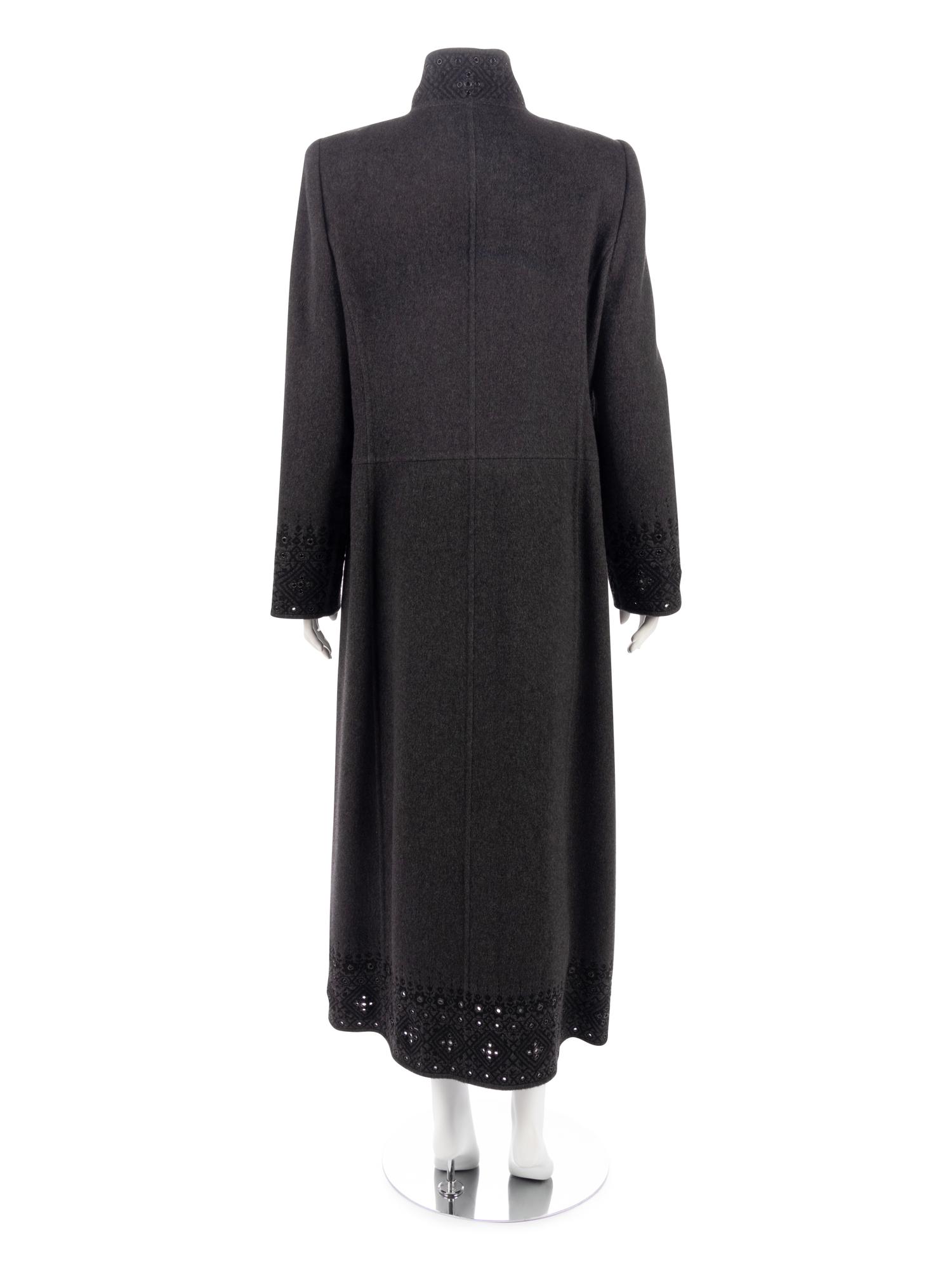 Oscar de la Renta Embroidered Cashmere Top Coat