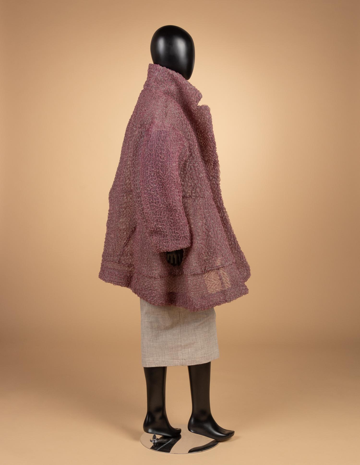Comme des Garçons Beige Bump Dress & Pink Iridescent Jacket, Spring 1997