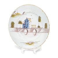 A Dutch Delft Town-Scene Plate