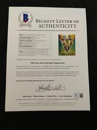A 500 Home Run Club Signed Autograph Ron Lewis Print (Beckett Authentication Services Letter BAS Certified)