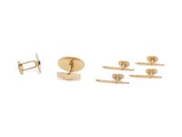 BRUSHED YELLOW GOLD AND DIAMOND DRESS SET