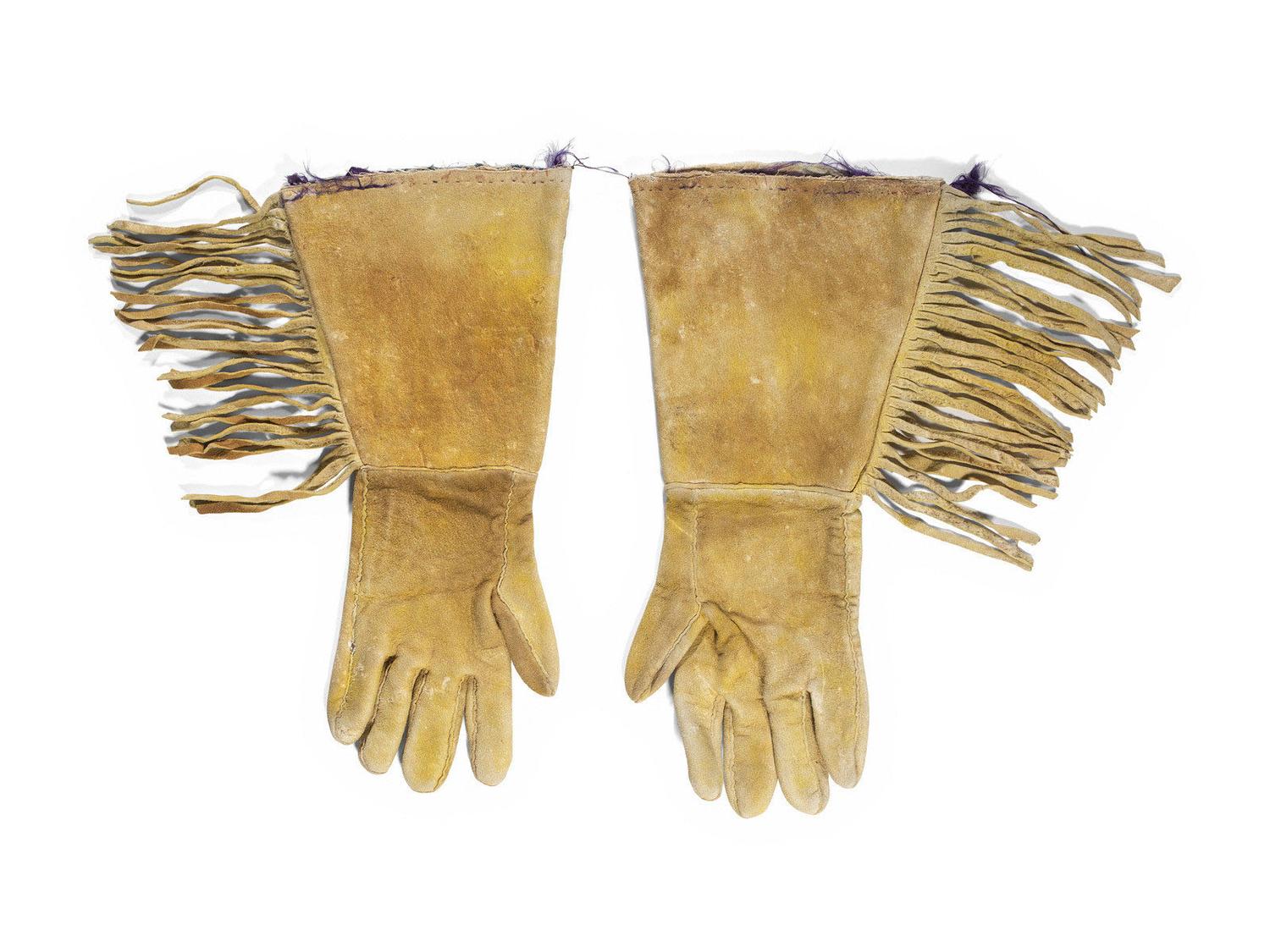 Apsáalooke [Crow] Beaded Hide Gauntlets