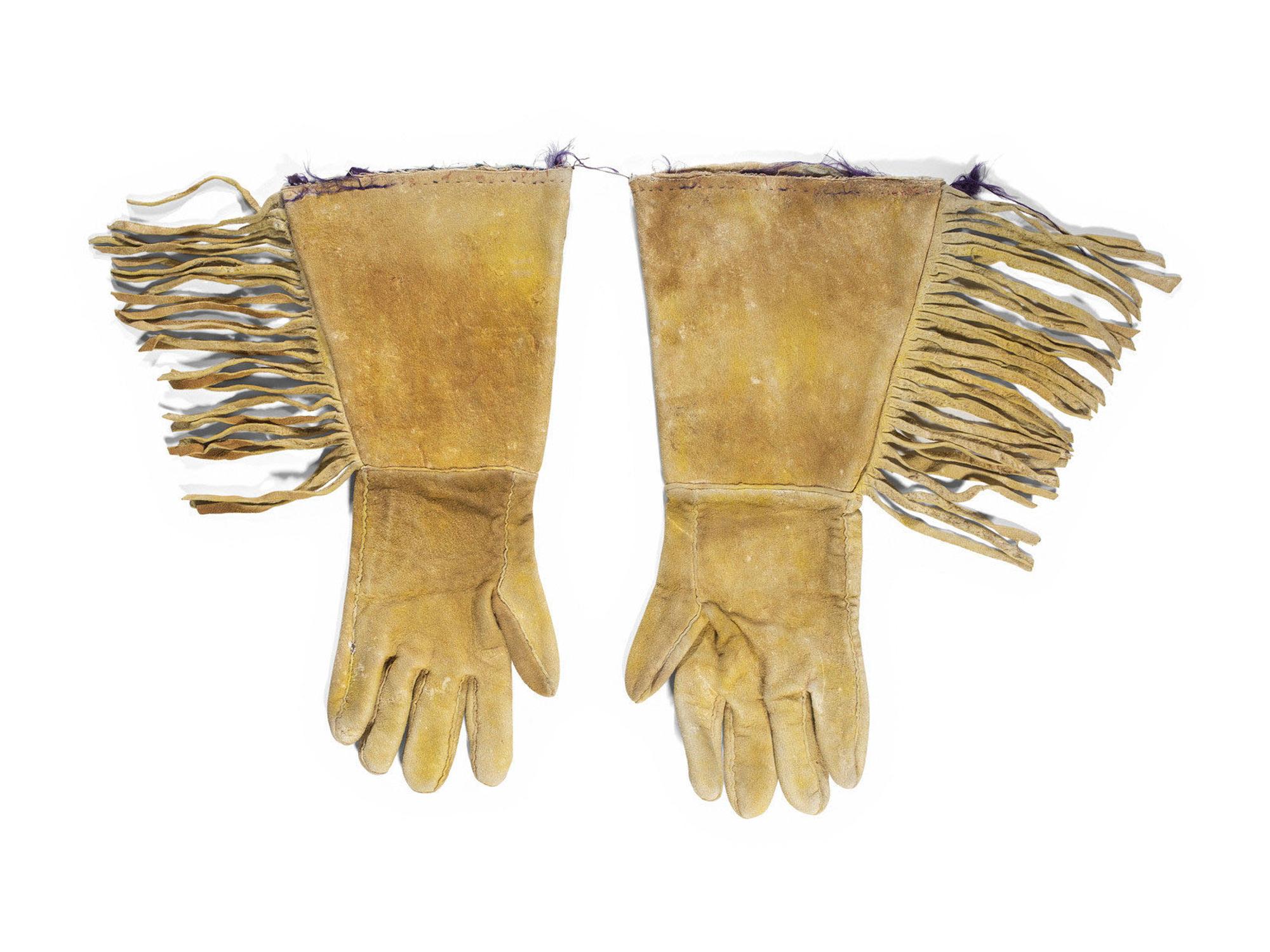 Apsáalooke [Crow] Beaded Hide Gauntlets