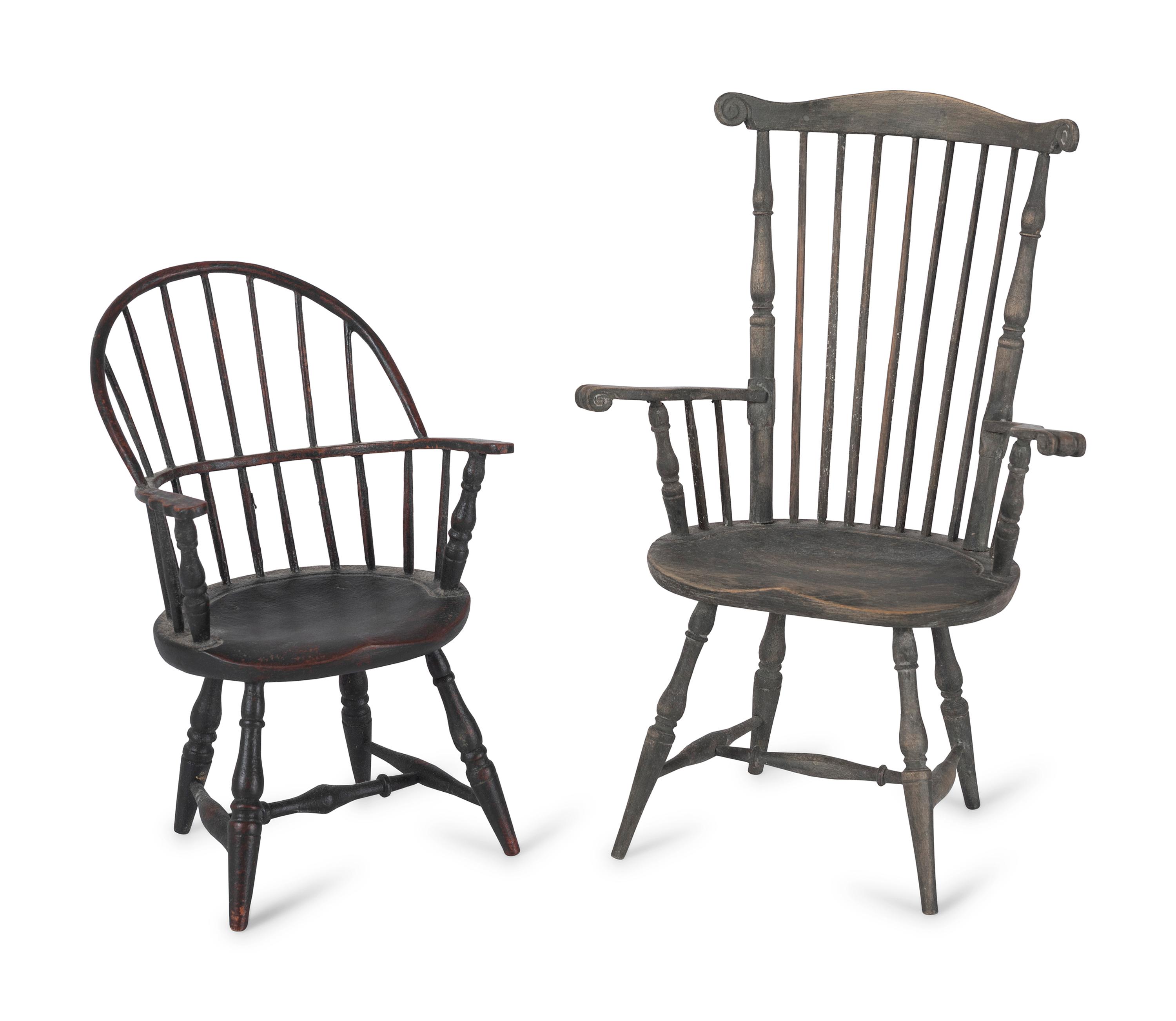 Eleven Miniature Windsor Chairs