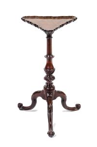 A George II Mahogany Kettle Stand Height 24 1/2 x diameter 11 inches. — MID-18TH CENTURY