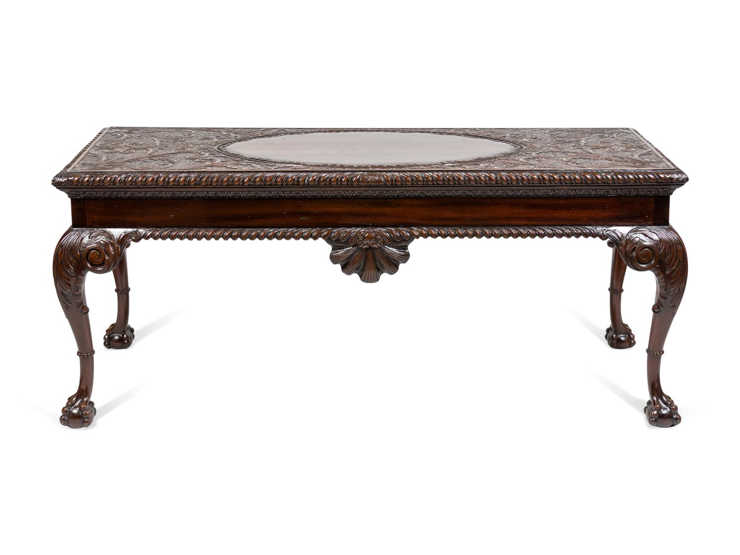 An Irish George III Style Carved Mahogany Console Table