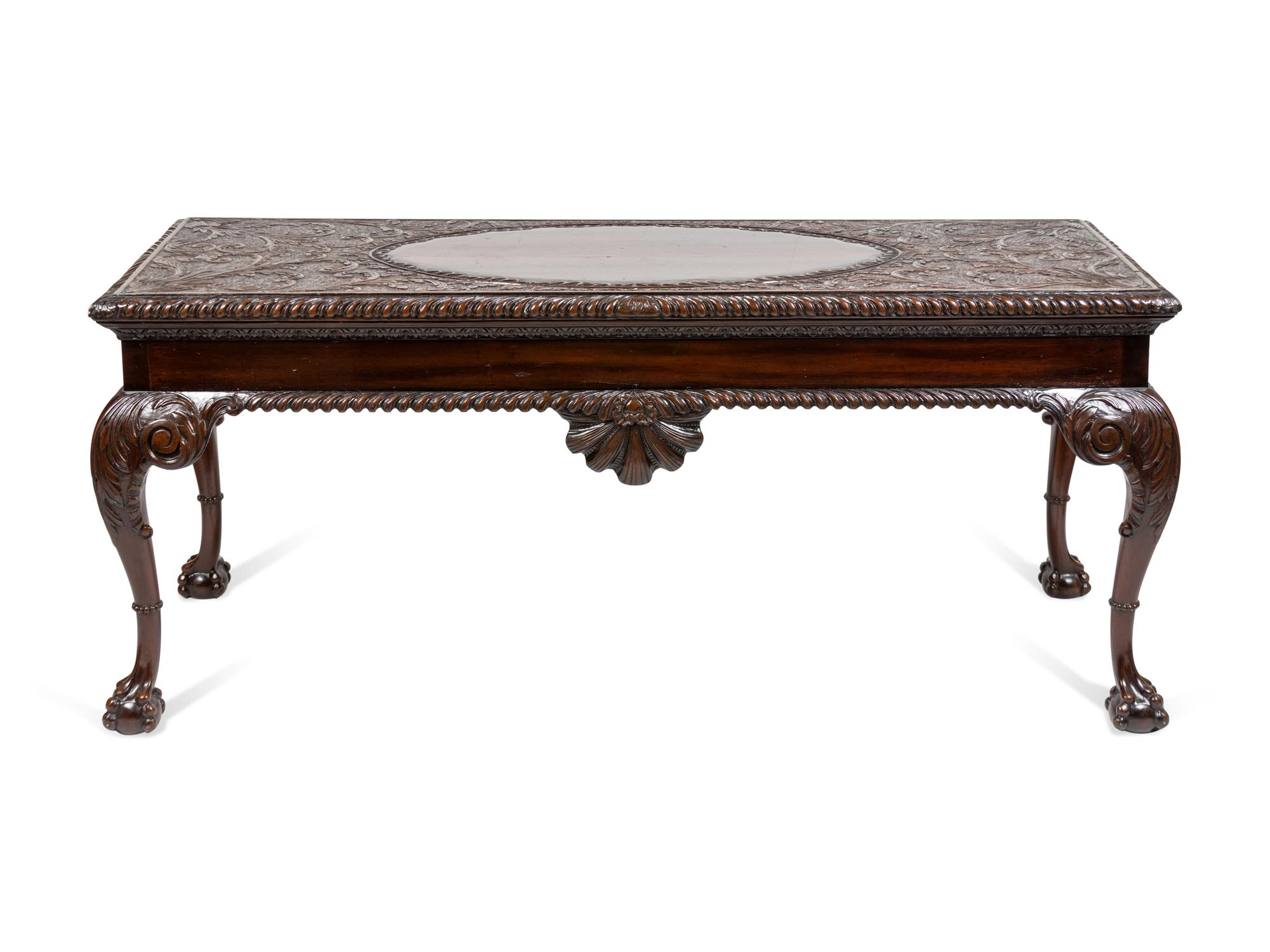 An Irish George III Style Carved Mahogany Console Table