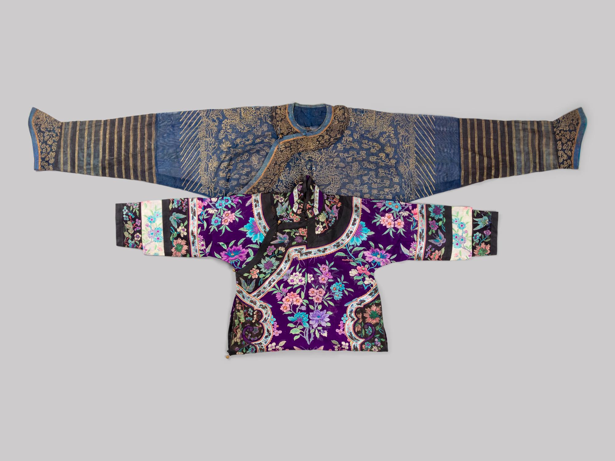 Two Chinese Silk Gauze Summer Robes