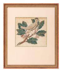 Two Needlework Embroidered Pictures with Birds