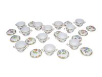 A Set of Twelve Herend Queen Victoria Porcelain Covered Bowls and a Tray