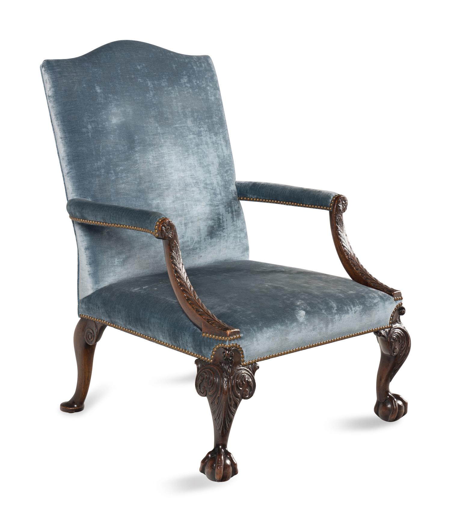 A George II Style Mahogany Library Armchair