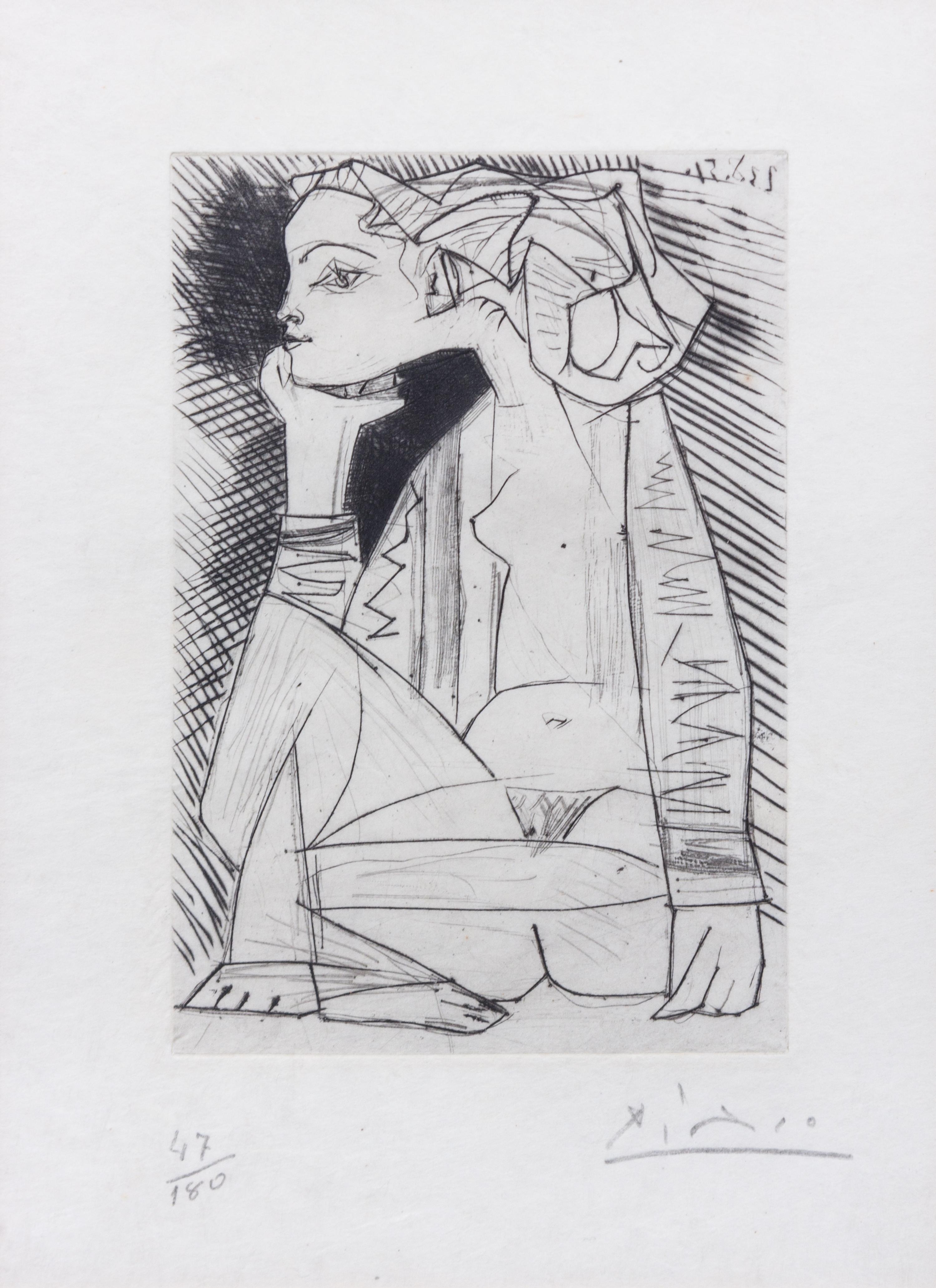 Pablo Picasso, (Spanish, 1881-1973), Femme assise en tailler: Geneviève Laport (from Recordant el Doctor Reventós), 1951