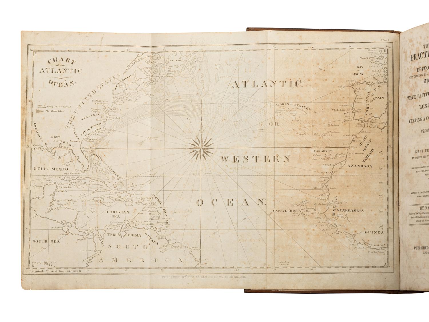 BOWDITCH, Nathaniel (1773-1838). The New American Practical Navigator . New York: Edmund M. Blunt for William Hooker, 1821.